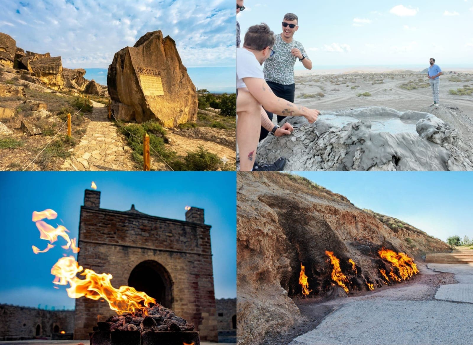Gobustan and Absheron Day Tour from Baku with Mud Volcanoes, Fire Temple and Yanardag